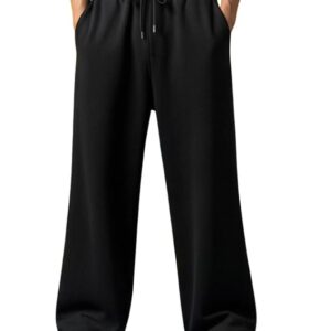 Men’s Polycotton Loose Fit Track Pants | Comfortable Joggers with Elastic Waistband & Side Pockets | Casual & Gym Wear Lower for Men
