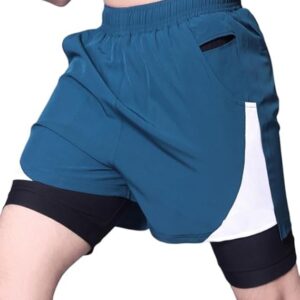 RynoGear Men's 2 in 1 Quick Dry Shorts with Liner and Towel Loop Gym & Running Shorts for Men with Inner Phone Pocket