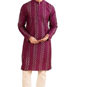 Amazon Brand - Tavasya Men Linen Traditional Regular Kurta | Ethnic Wear