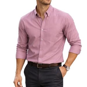 Men’s Solid Casual Shirt | Casual Plain Button Down Shirt for Men | Regular Fit Full Sleeves Smart Formal & Casual Wear